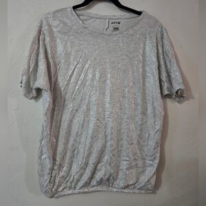 Apt. 9 Silver Sequin Short Sleeve Tee